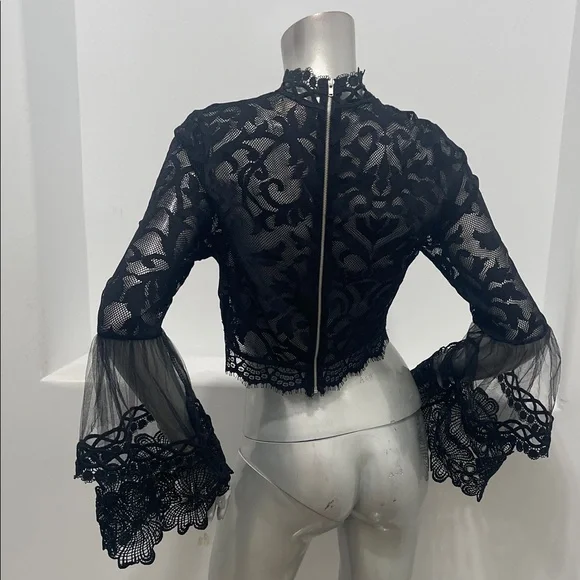 Monaco Black Lace Blouse - Picture 7 of 10
